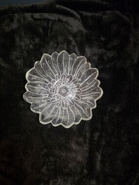 Vintage Lily Pons Sunflower Bowl Indiana Glass Clear 7"